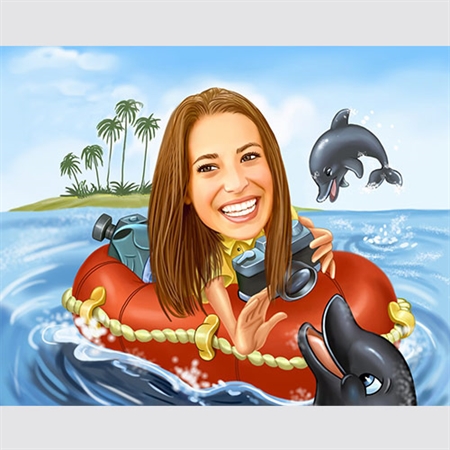 Ocean Photographer Caricature from Photo - myDaVinci